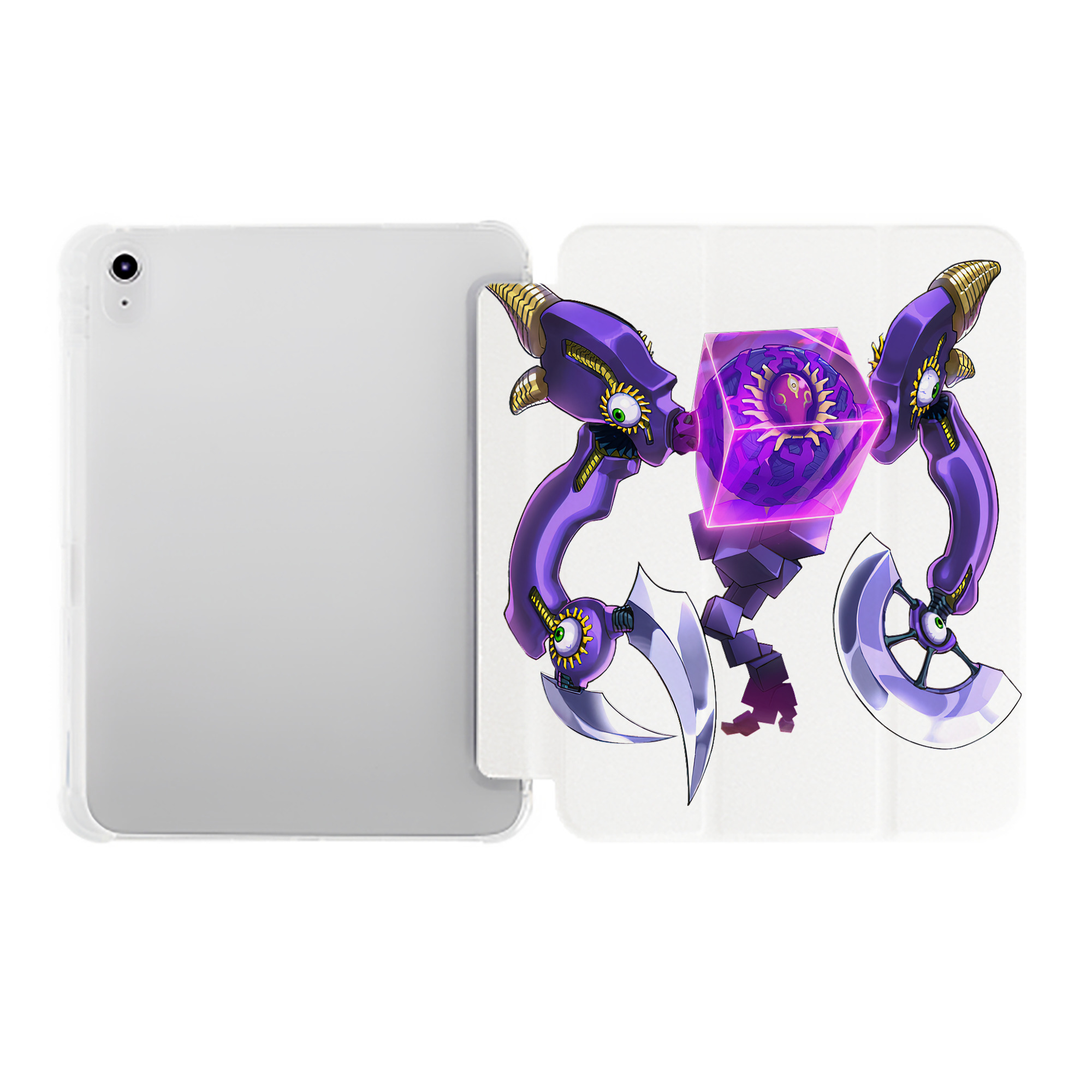 （画像用） 遊☆戯☆王 Yu-Gi-Oh! IPad ケース ペン収納付き 三つ折りスタンド PUレザー×シリコン 対応機種9.5/10.5/10.9インチ